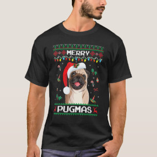 Camiseta Pug de Natal Papai Noel para Pug Feliz Pugmas Nata