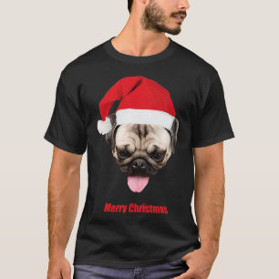 Camiseta Pug de Natal para Amantes de Pug. Feliz Natal com