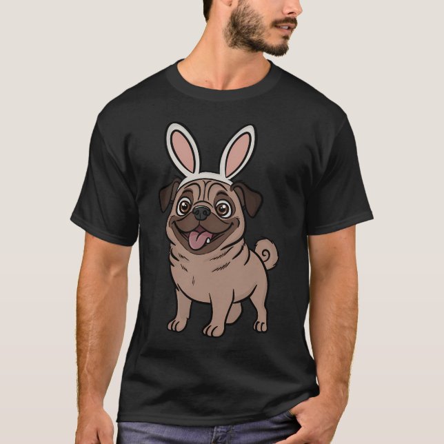 Camiseta Pug de Páscoa (Frente)