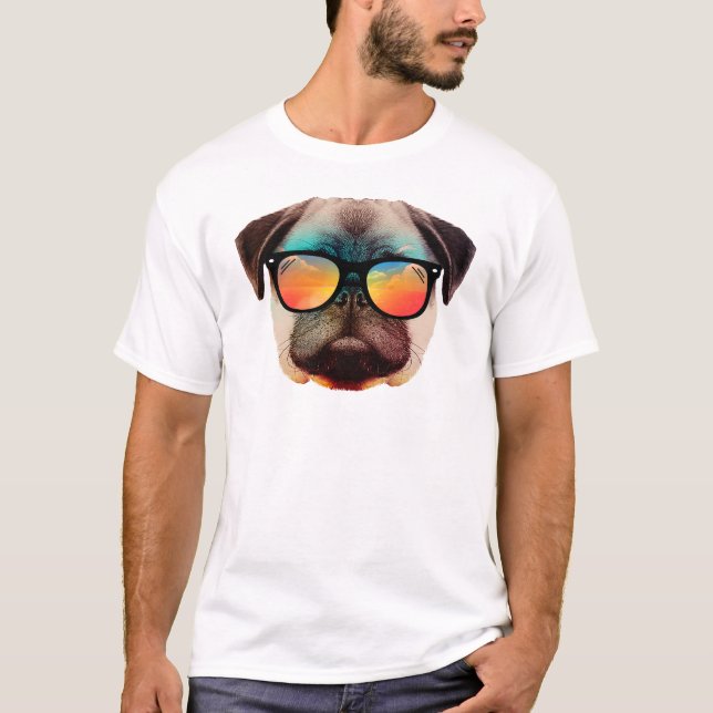 Camiseta Pug de praia (Frente)