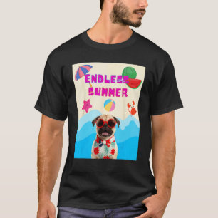 Camiseta Pug de praia