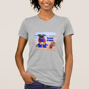Camiseta Pug de Praia