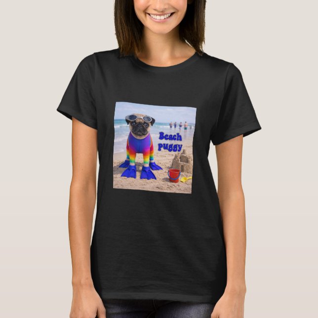 Camiseta Pug de Praia (Frente)