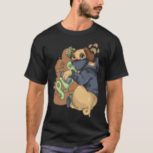 Camiseta Pug de Pulverizador de Grafite Spray