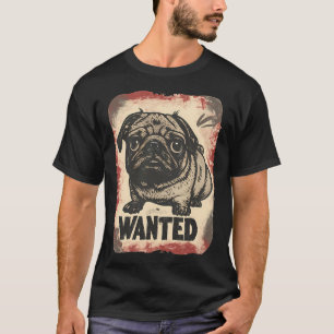Camiseta Pug Desejado Engraçado, Pug Fofo, Vintage Retrô