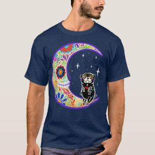 Camiseta Pug Dia de Los Muertos Skeleton Sugar Skull T-Shir