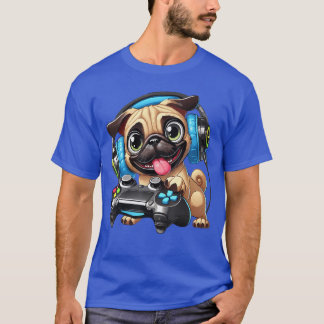 Camiseta Pug Divertido Cachorro Fofo Filhote Jogador Pugs G