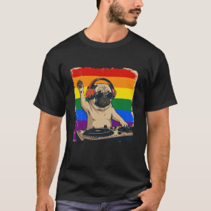 Camiseta Pug DJ Orgulho Vibes para Amantes de Cães em Festa