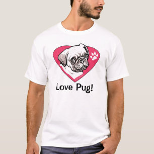 Camiseta Pug do amor