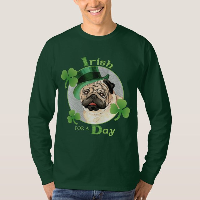 Camiseta Pug do dia de St Patrick (Frente)