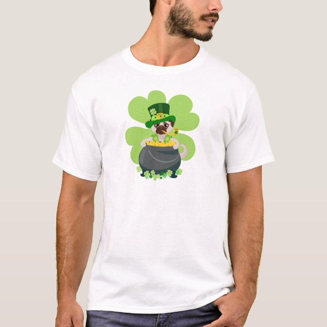 Camiseta Pug do dia de St Patrick - personalize (Frente)