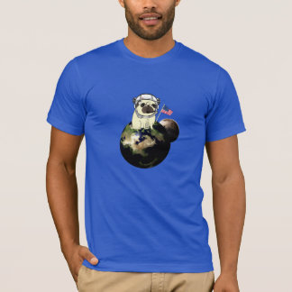 Camiseta pug do espaço