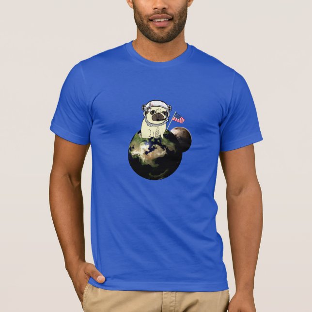 Camiseta pug do espaço (Frente)