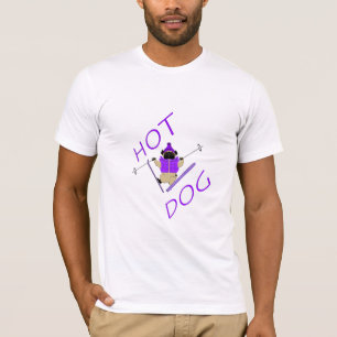 Camiseta Pug do esqui do Hotdog