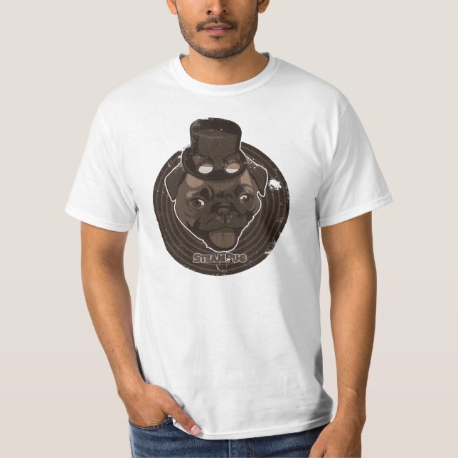 Camiseta Pug do vapor (Frente)