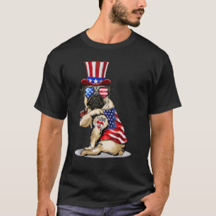 Camiseta Pug Dog 4 De Julho Usa Bandeiras Óculos Patriótico