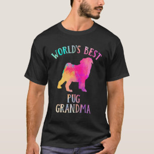 Camiseta Pug Dog Avó Worldu2019s Melhor Vovó Pug