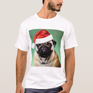 Camiseta Pug Dog Christmas