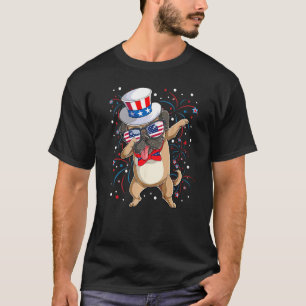 Camiseta Pug Dog Dança Patriótica Cachorro Cachorro Dança 4