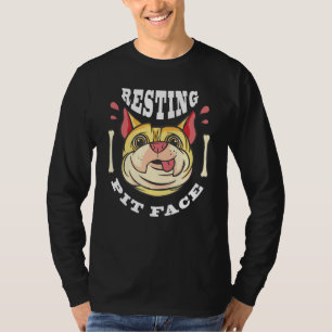Camiseta Pug Dog Face Resting Pit Face Engraçado Cachorro A