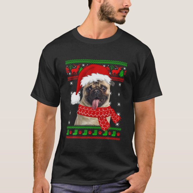 Camiseta Pug Dog Febre Suor Natal Puppy Cão Lover (Frente)