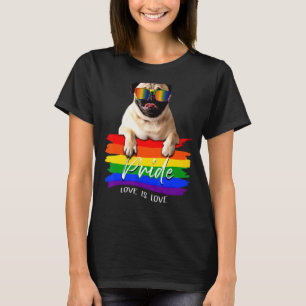 Camiseta Pug Dog Love Is Loves Pride Lgbt Supporter
