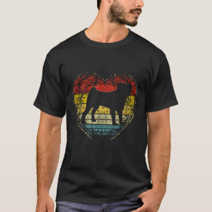 Camiseta Pug Dog Lover Heart Gift Namorados de Natal Fathe