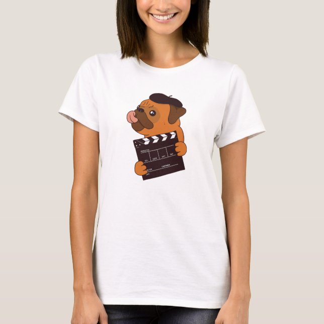 Camiseta Pug Dog Movie Diretor (Frente)