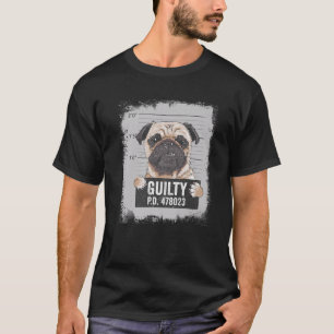Camiseta Pug Dog Mug Shot Bad Cog