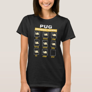 Camiseta Pug Dog Obedience Treinando Engraçado Guia De Cãoz