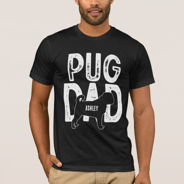 Camiseta Pug Dog Pai Puppy Pai (Frente)