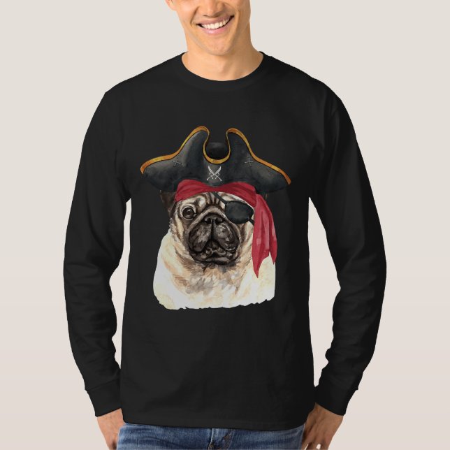 Camiseta Pug Dog Pirate Classic T-Shirt 210 (Frente)