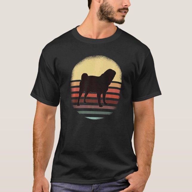 Camiseta Pug Dog Retro 16 (Frente)