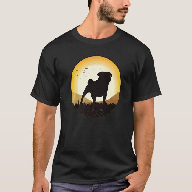 Camiseta Pug Dog Retro 6 (Frente)