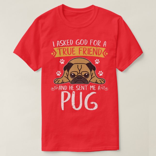 Camiseta Pug Dog Sobrevivendo Jesus Cristo Oração Dar Pug (Frente do Design)