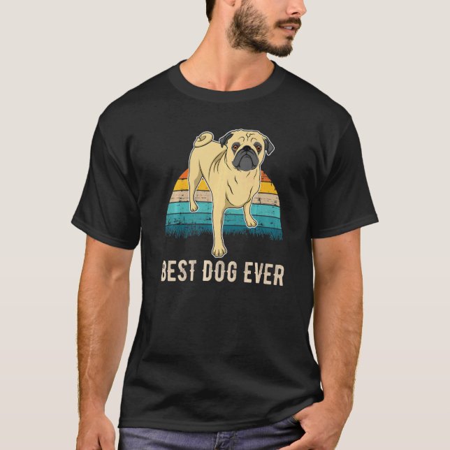 Camiseta Pug Dog Sunset 12 (Frente)