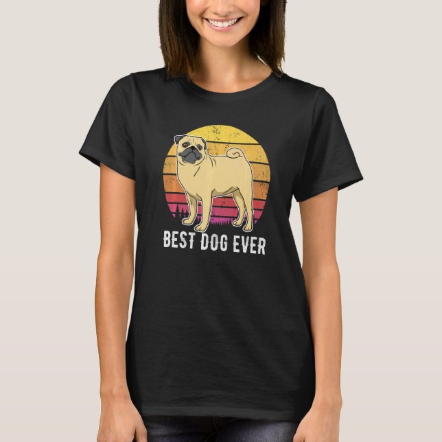 Camiseta Pug Dog Sunset 64 (Frente)