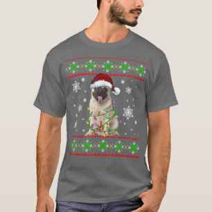 Camiseta Pug Dog Suor De Natal Feio Pajama Pug Lover Gi