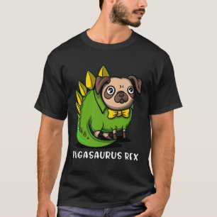 Camiseta Pug Dog T-Rex Dinosaur Pugasaurus Clássica T-Shirt