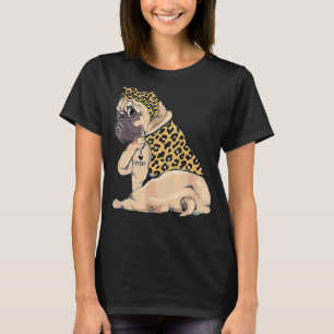 Camiseta Pug Dog Tattoo I Love Mamãe Dia de as mães