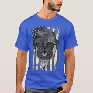Camiseta Pug Dog Veteran 4 de julho