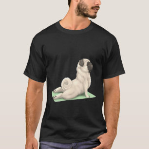 Camiseta Pug Dog Yoga Pose Meditação Zen Exercício