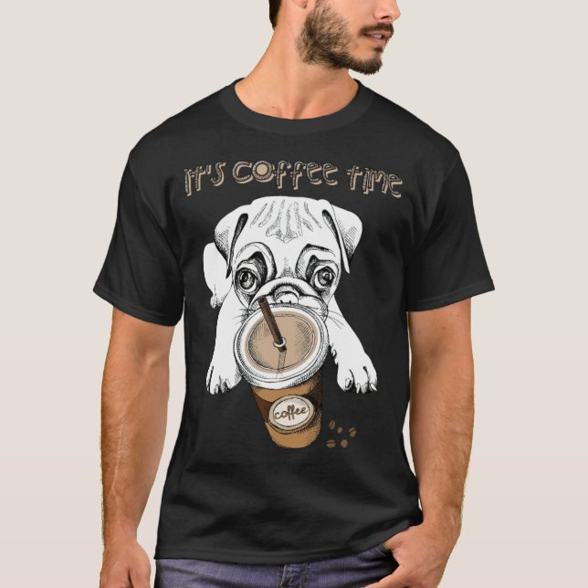 Camiseta Pug e 2 copos (Frente)