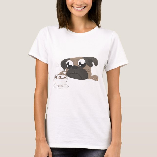 Camiseta Pug e café (Frente)
