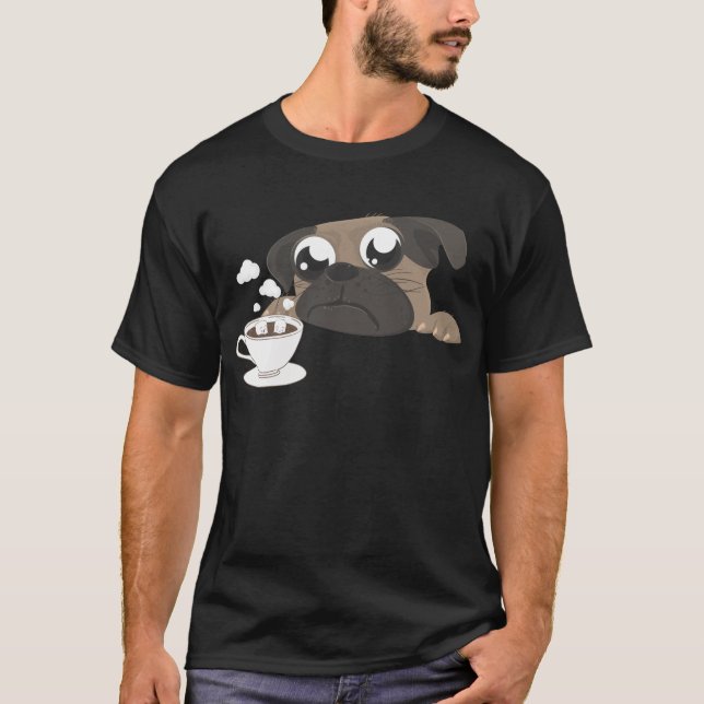 Camiseta Pug e café (Frente)