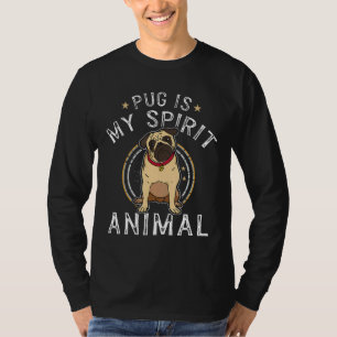 Camiseta Pug é meu animal espiritual cachorro vida selvagem