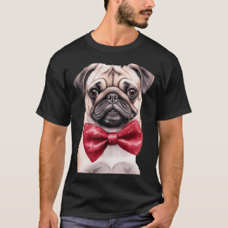 Camiseta Pug Elegante: Retrato Adorável de Cachorro com Gra