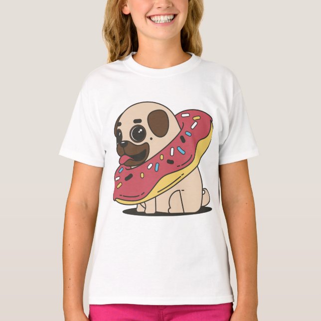 Camiseta Pug em Donut (Frente)