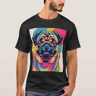 Camiseta Pug em Pop Art Um