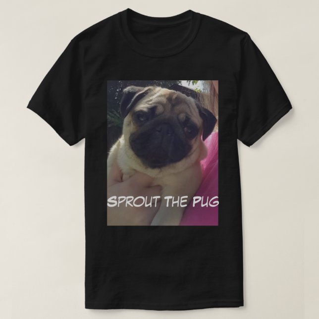 Camiseta Pug em The Sun (Frente do Design)